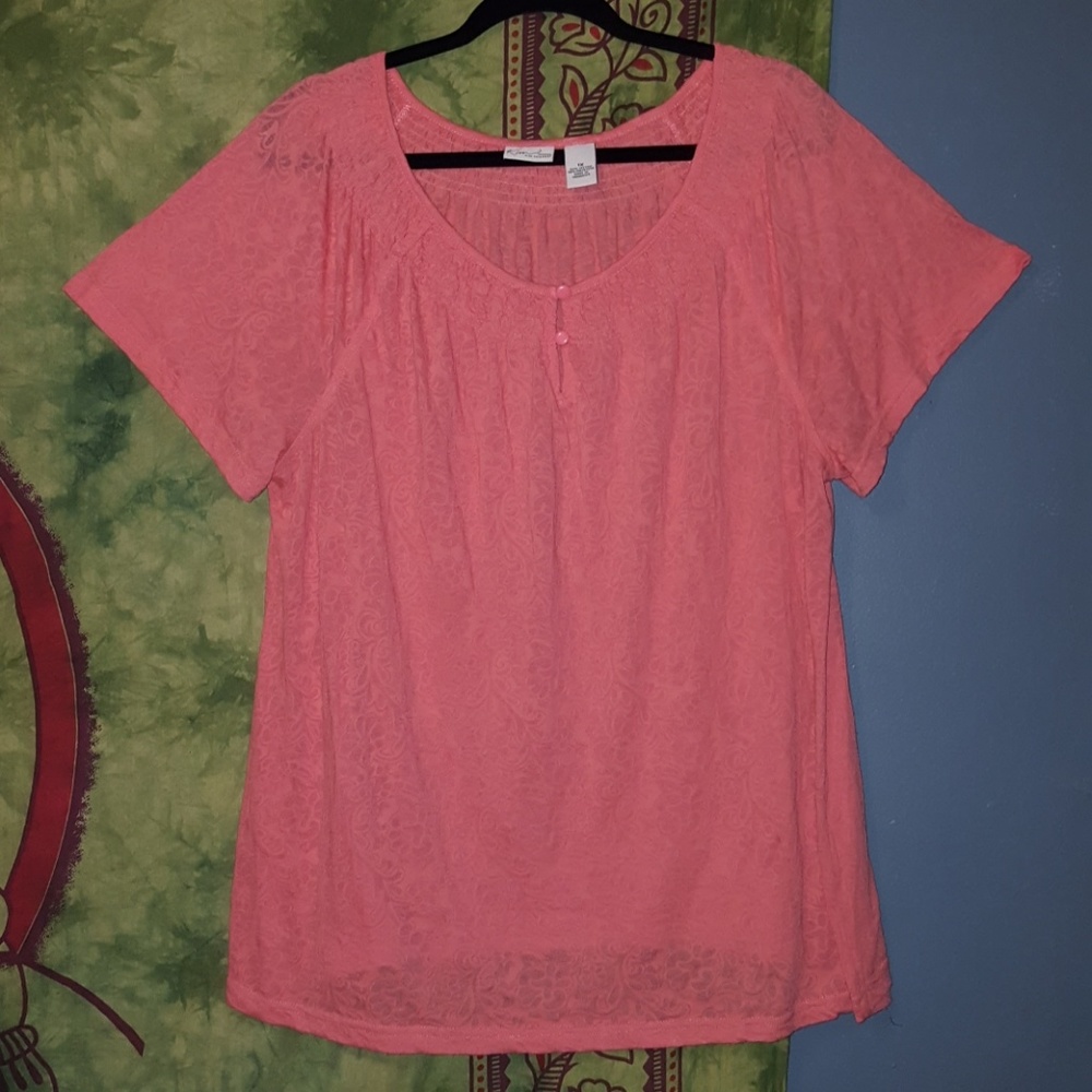 Orange Kim Rodgers short sleeve peasant top